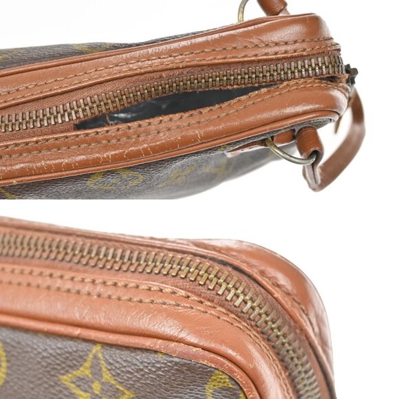 LOUIS VUITTON Logo Pochette Sports Clutch Hand Bag Monogram Leather - Picture 14 of 16